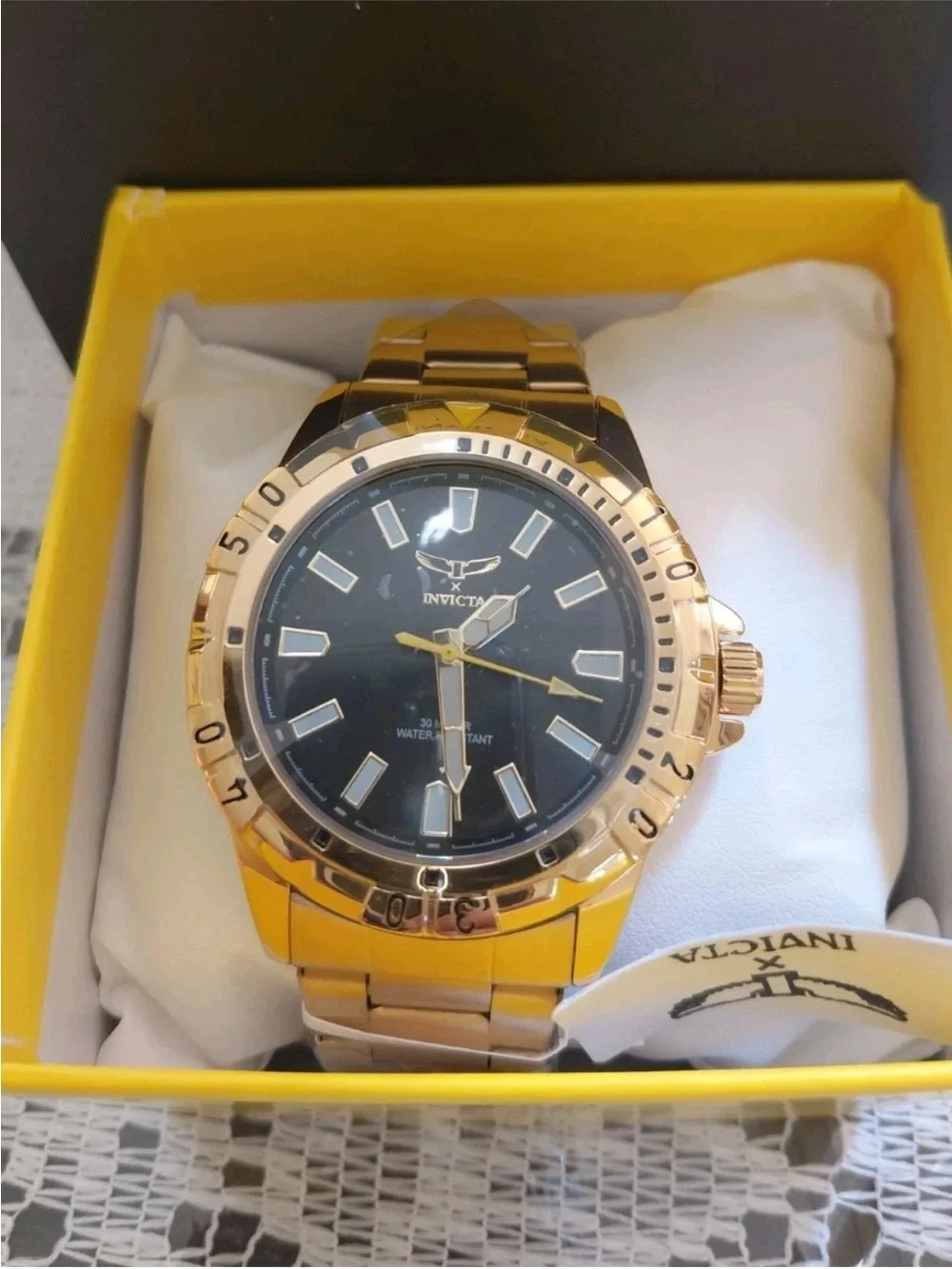 Invicta Specialty Men’s Watch 42mm Gold Tone Black Dial Quartz 69032